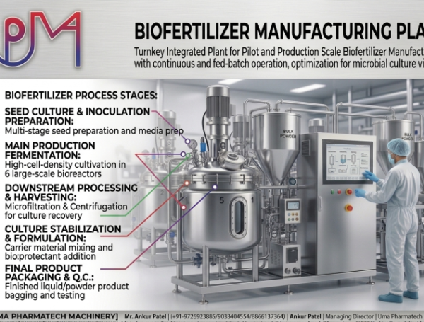 Manufacturer of Biofertilizer Manufacturing Plant Setup- Uma Pharmatech