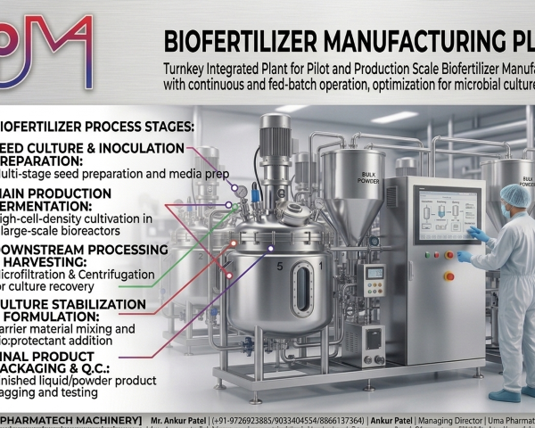 Manufacturer of Biofertilizer Manufacturing Plant Setup- Uma Pharmatech