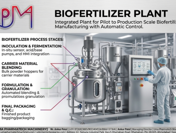 Biofertilizer Manufacturing Turnkey Solution- Uma Pharmatech Machinery