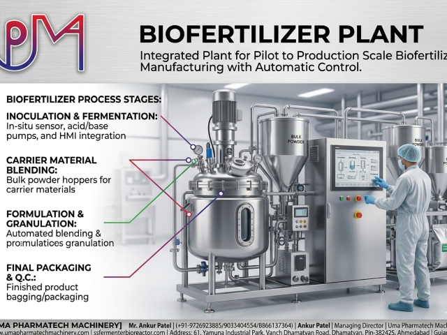 Biofertilizer Manufacturing Turnkey Solution- Uma Pharmatech Machinery