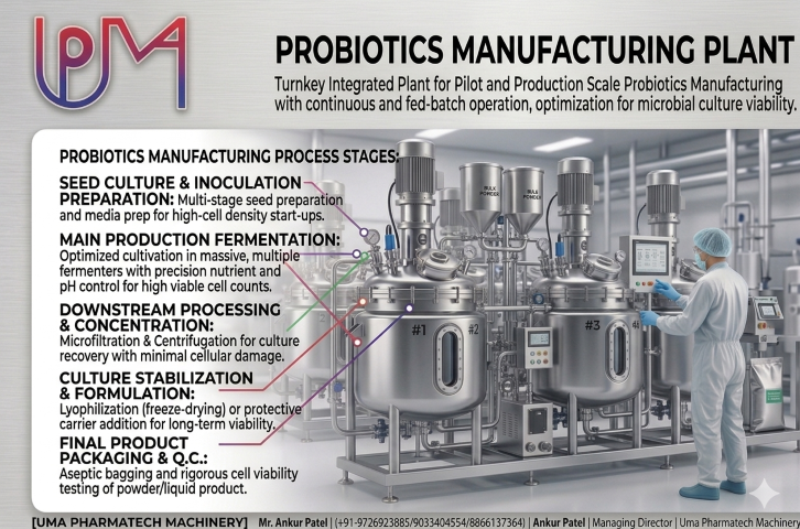 Probiotics Manufacturing Turnkey Solution- UMA Pharmatech Machinery