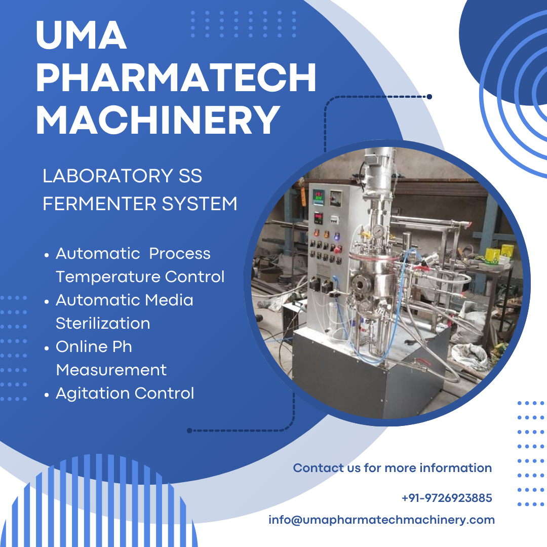 Automatic laboratory fermenter bioreactor manufacturer - Uma Pharmatech Machinery bioreactor in operation.