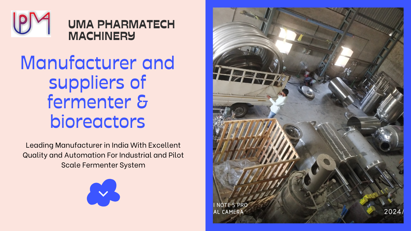Uma Pharmatech Machinery bioreactor in operation, showcasing advanced biotechnology equipment.