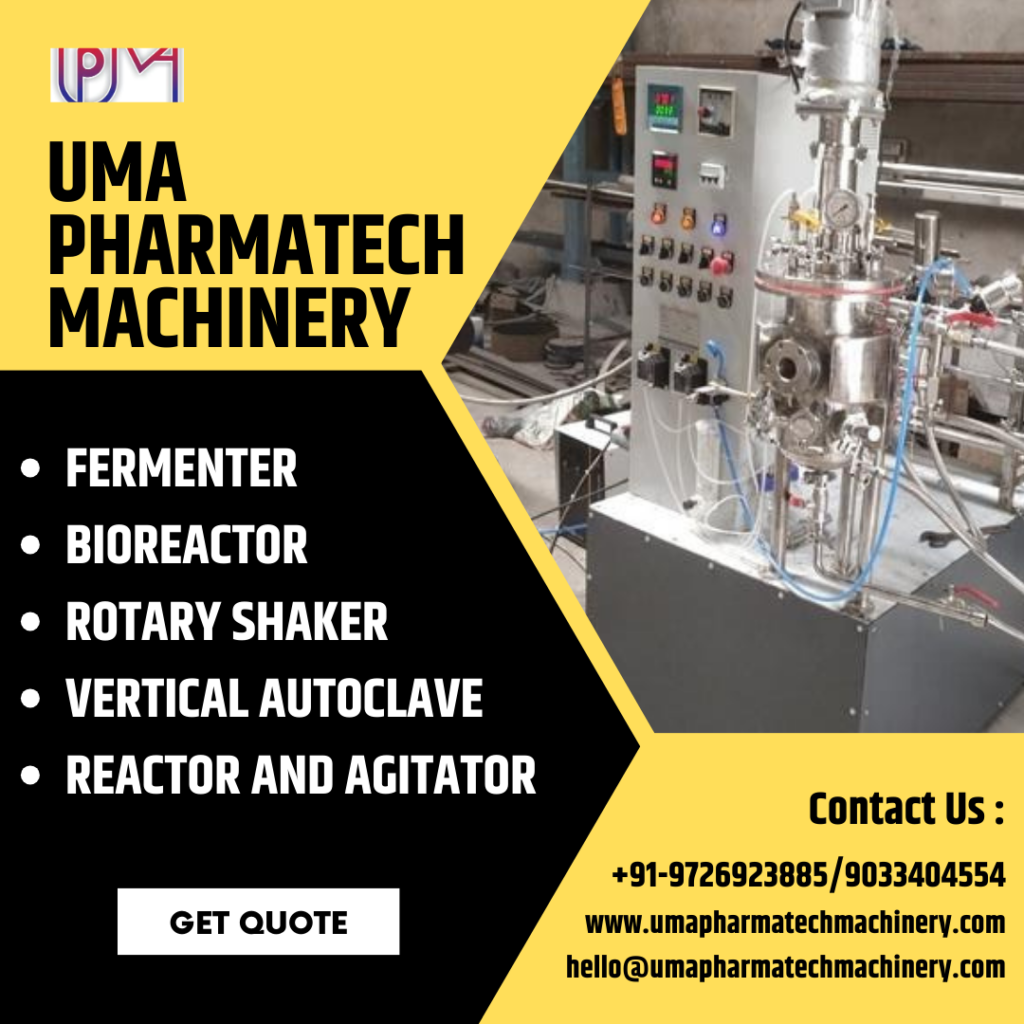 Fermenter manufacturers in India - Uma Pharmatech Machinery fermenter in operation.
