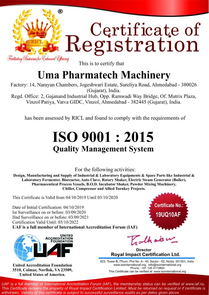 iso 9001: 2015 certificate