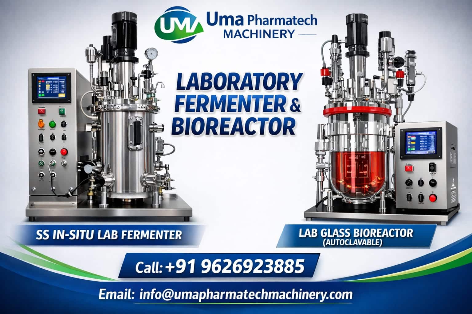 Laboratory Bentch Top Fermenter and Bioreactors Manufacturers and Suppliers - UMA PHARMATECH MACHINERY