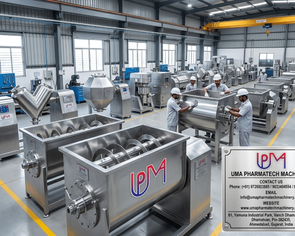 SS Ribbon Blender Manufacturers in Gujarat- UMA PHARMATECH MACHINERY
