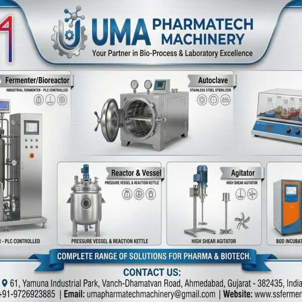 Uma Pharmatech Machinery is Best Manufacturer of Fermenter and Bioreactors.